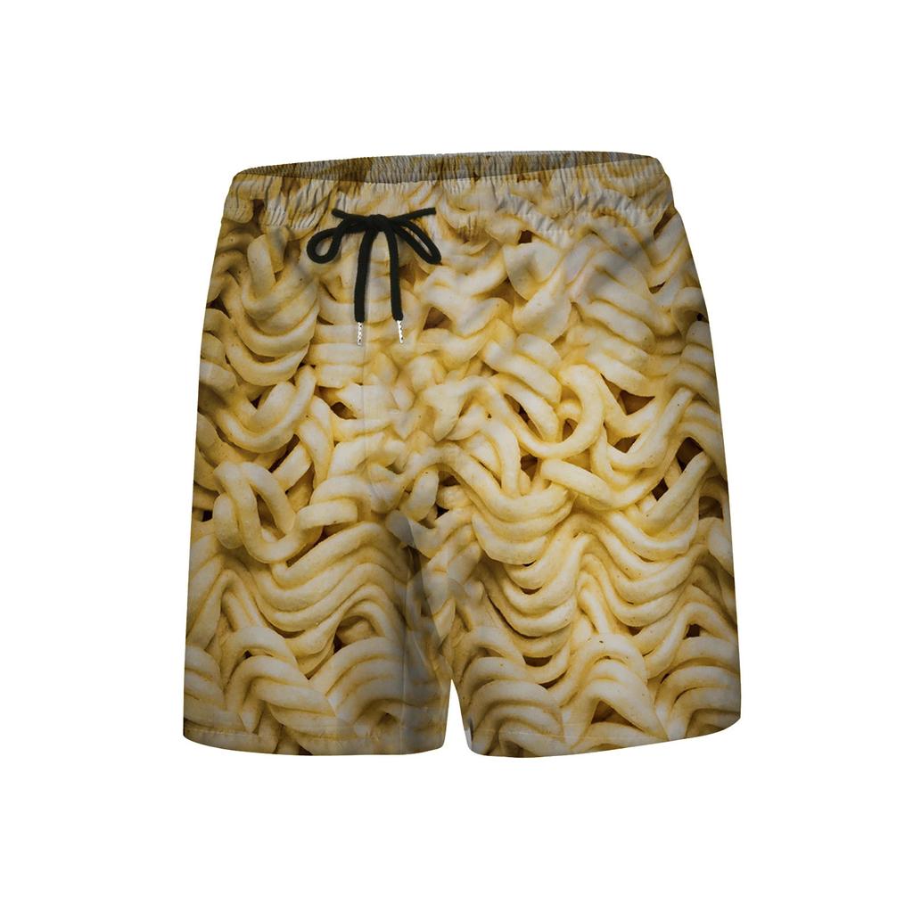 Herren-Sommershorts mit Lebensmittelrealismus, 3D-gedruckt, Strandshorts, Strand-Badeshorts