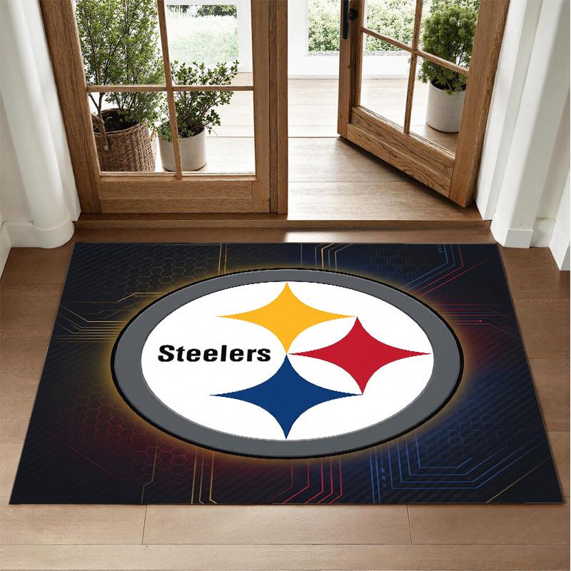 Covor din Catifea Cristal cu Design Pittsburgh Steelers Covoraș Decorativ Moale pentru Dormitor Intrare
