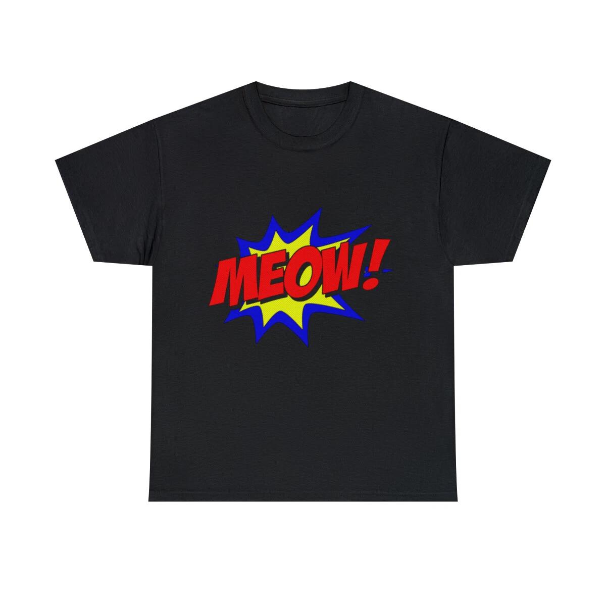 

Meow Comic Book Cat Graphic Tee Shirt, S-5XL M