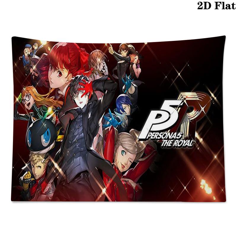Persona 5 Wall Tapestry Aesthetic Wall Hanging Printed Fabric Blanket Decorative Tapestries for Bedroom Living Room Home Decor