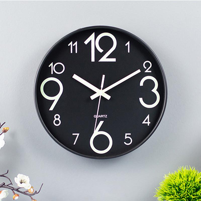 12 Inch Luminous Wall Clock Simple Luminous Digital Clock European DIY Silent Wall Clock Study Living Room Wall Sticker Clocks