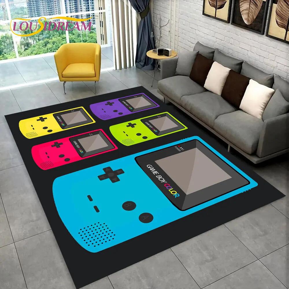 Teppich mit Retro-Spielkonsole Game Boy GBA, Teppich für Zuhause, Wohnzimmer, Kinderzimmer, Sofa, Fußmatte, Dekor, rutschfeste Bodenmatte