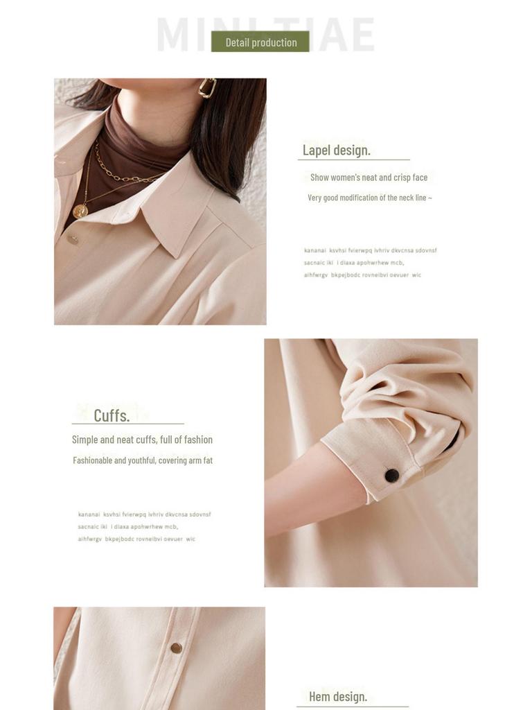 Women's Retro Hong Kong-Style Brushed Long Sleeve Shirt - New 2022 Autumn Layered Top