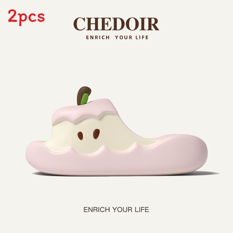 Apple Summer Unisex Eva Thick Sole Slipon House Slippers With Nonslip Function For Couples
