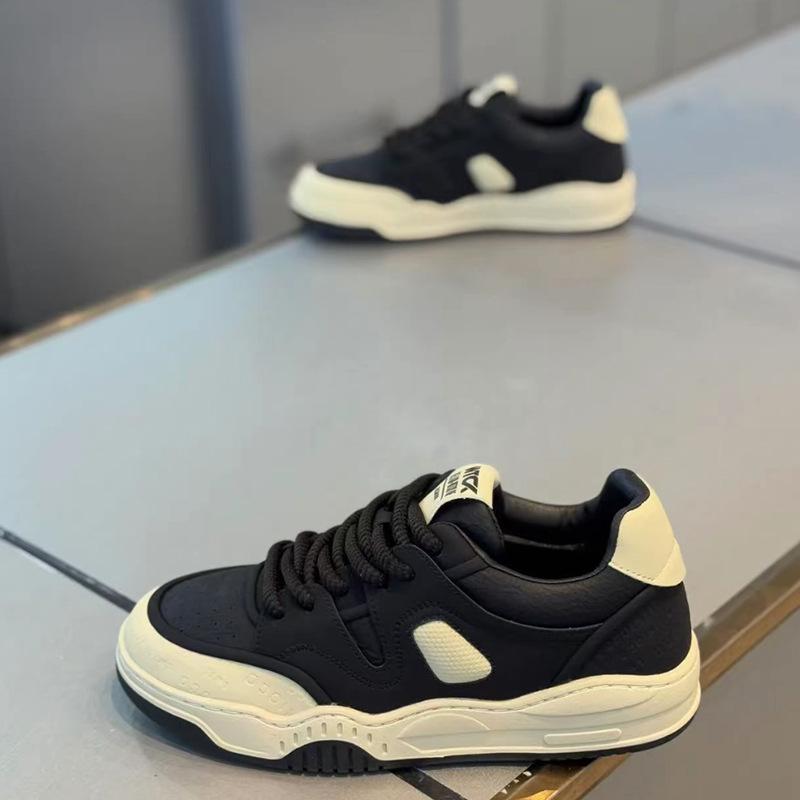 Spring new soft-soled low-top board shoes leather lace-up comfortable casual shoes dj