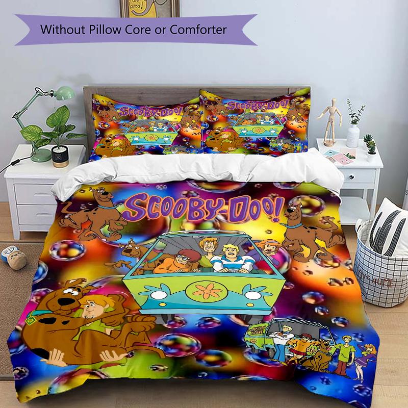 

3pcs Scooby Doo Mystery Machine Adventure Bedding Set, Including, Without Filling, Soft and Comfortable Home Bedroom.H077 135x200cm