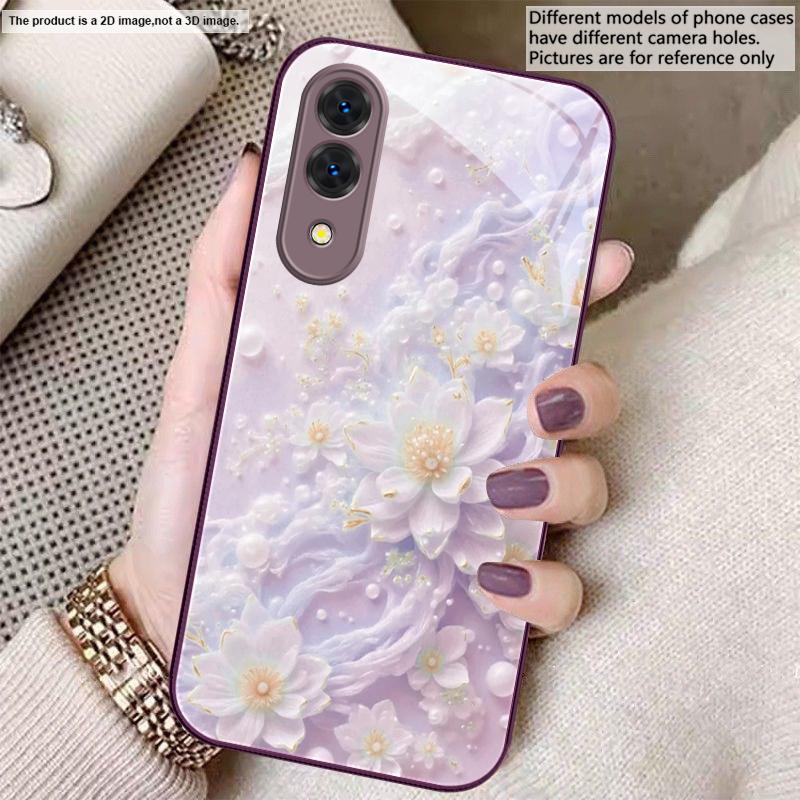Beautiful white flowers For Samsung S26 S22 S8 S9 S10 S20 Ultra S21 Pro S22 Plus S23 FE S24Ultra S25 Edge S24+ Glass Phone Case