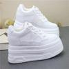 Fashion 12CM Air Mesh Microfiber Leather Autumn Vulcanize Fashion Women Chunky Sneakers Mixed Color Platform Wedge Causal Shoes