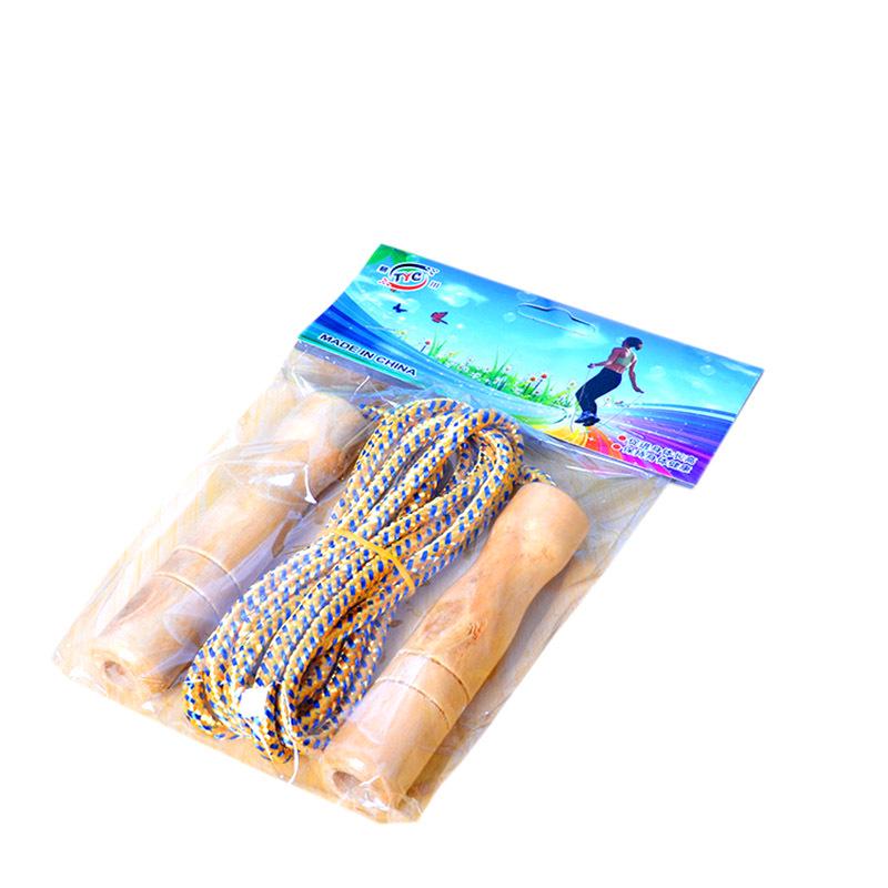 Holzgriff Baumwolle Gummi Springseil für Erwachsene & Kinder - Fitness & Wettkampf