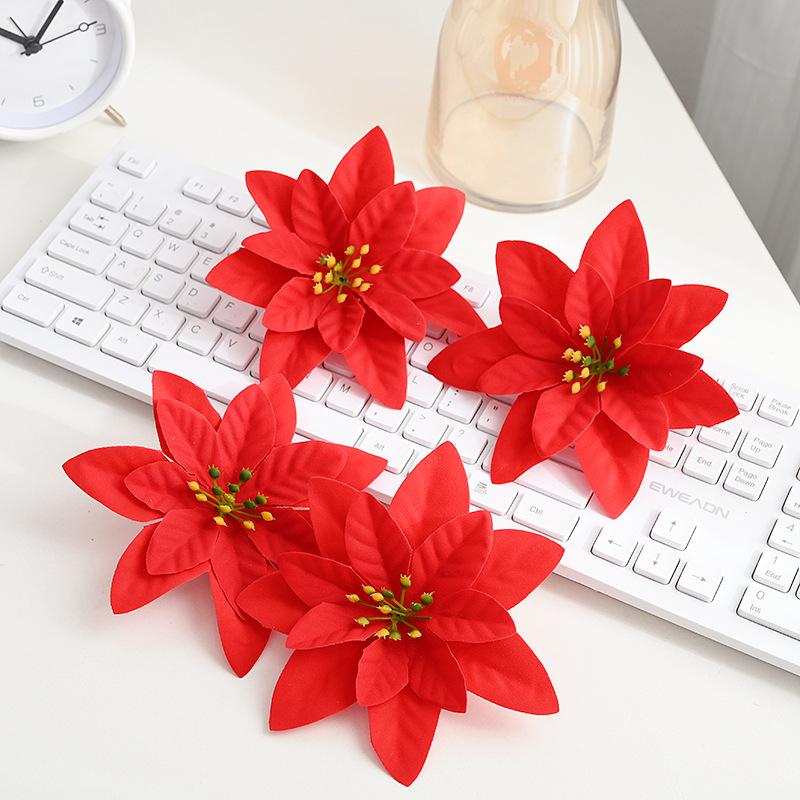 20PCS Plastic Simulation Christmas Flower Wedding Artificial Flowers Valentine's Day Decoration