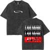 Retro Washed Playboi Carti I AM MUSIC Logo T Shirt Opium Ken Carson Narcissist Rap Tshirts Men Hip Hop Vintage Oversized Tshirt
