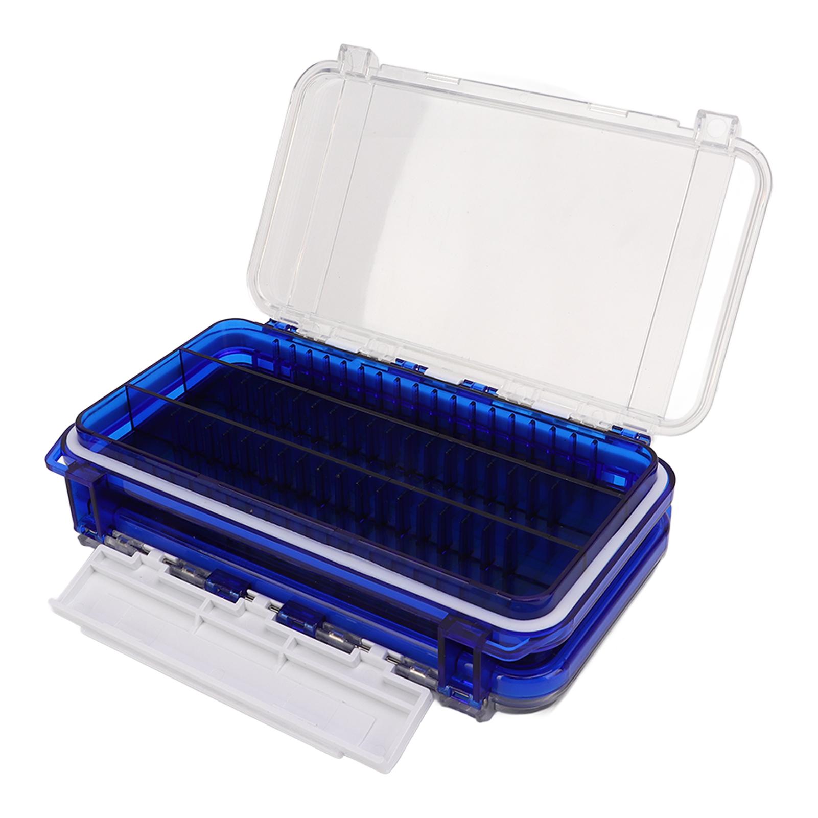 Fishing Lure Box Multifunctional Double Layer Plastic Transparent Fishing Storage Box for Hooks Sequins Iron Plates Fly Hooks