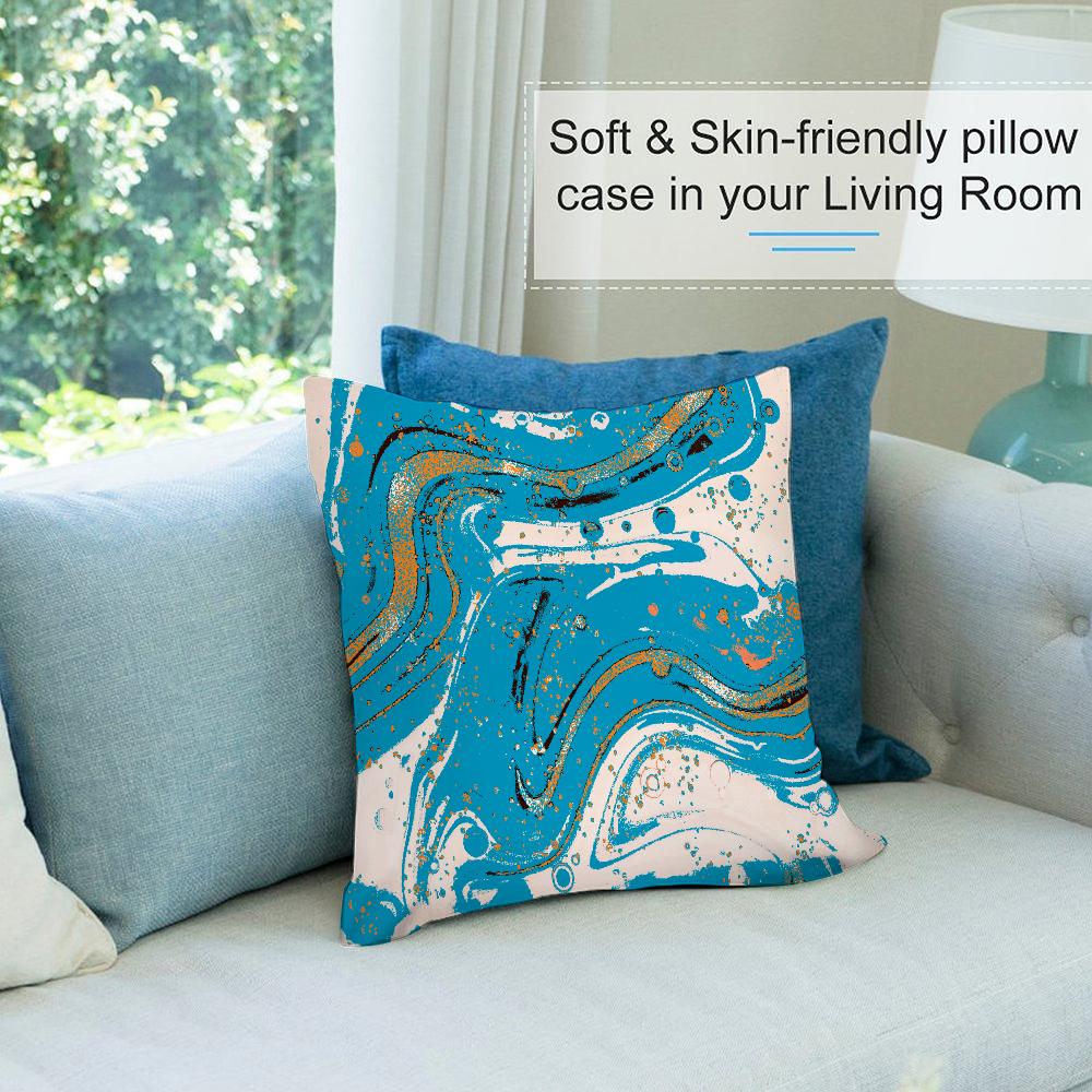 Marbling Texture Pillow Case Short Plush Pillow Covers Sofa Decorative Gift Home Double-sided Printing Cushion Cover