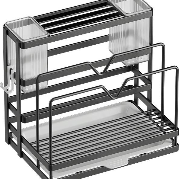 Wall-Mounted Kitchen Knife & Utensil Holder: Multifunctional Stainless Steel Rack for Pot Lids, Chopsticks, and Cutting Boards.