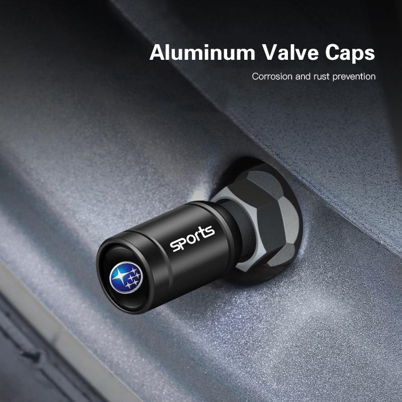 4Pcs Car Emblem Wheel Tire Valve Caps Covers Car Accessories For Subaru Levorg Impreza Legacy Forester Outback XV Tribeca Ascent pqj8