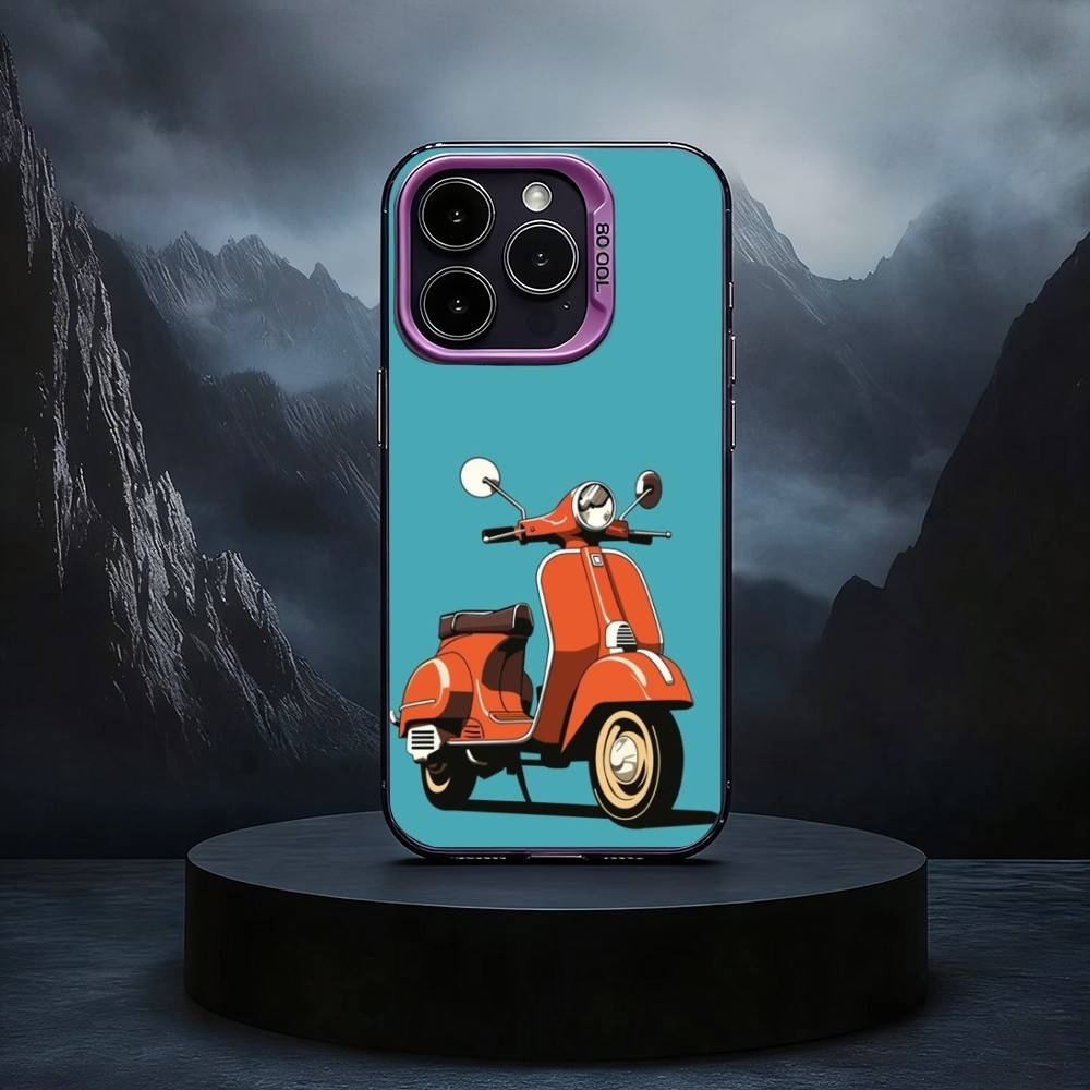 

M-Mini Scooter Transparent Phone Case For iPhone17,16,15,14,13,12,11 Plus,Pro Max Black Candy silver phone case iPhone14ProMax