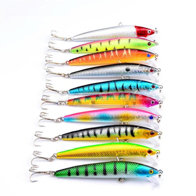 Durable Plastic Fishing Lures Set 10 Colors 8.5g 9.5cm Realistic Minnow Baits