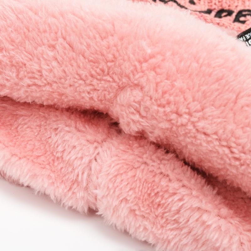 Women's Thickened Wool Knitted Hat In Winter Riding Face Protection Windproof Cold Warm and Fashionable Versatile Cotton Hat