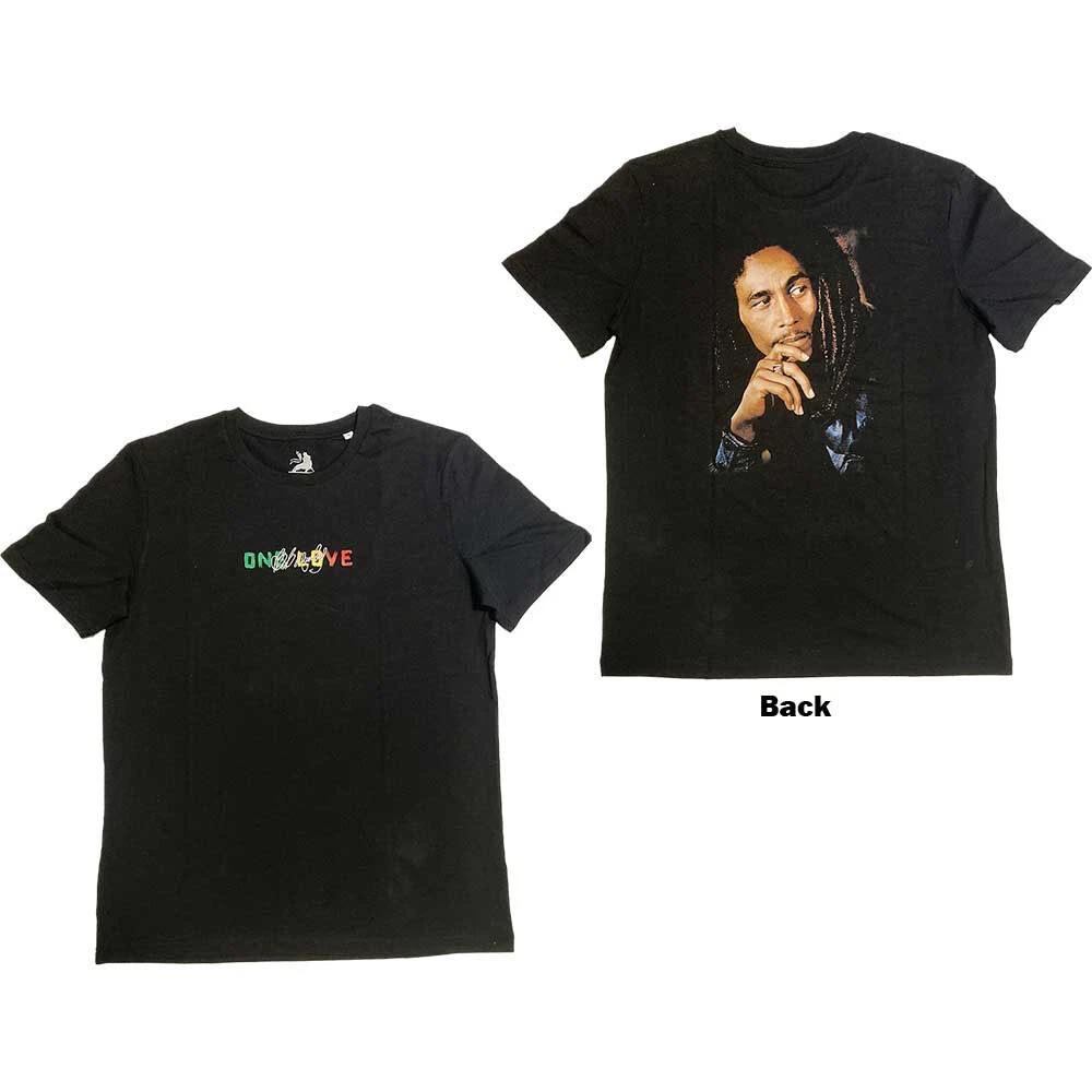 Bob Marley - One Love Portrait with Embroidered Logo - Black t-shirt XXXXL