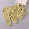 Pyjamas för barn Flickor Coral Fleece Förtjockad Pojkar Ansiktsduk Höst och vinter Baby Flickor Hemma Vinterkostym
