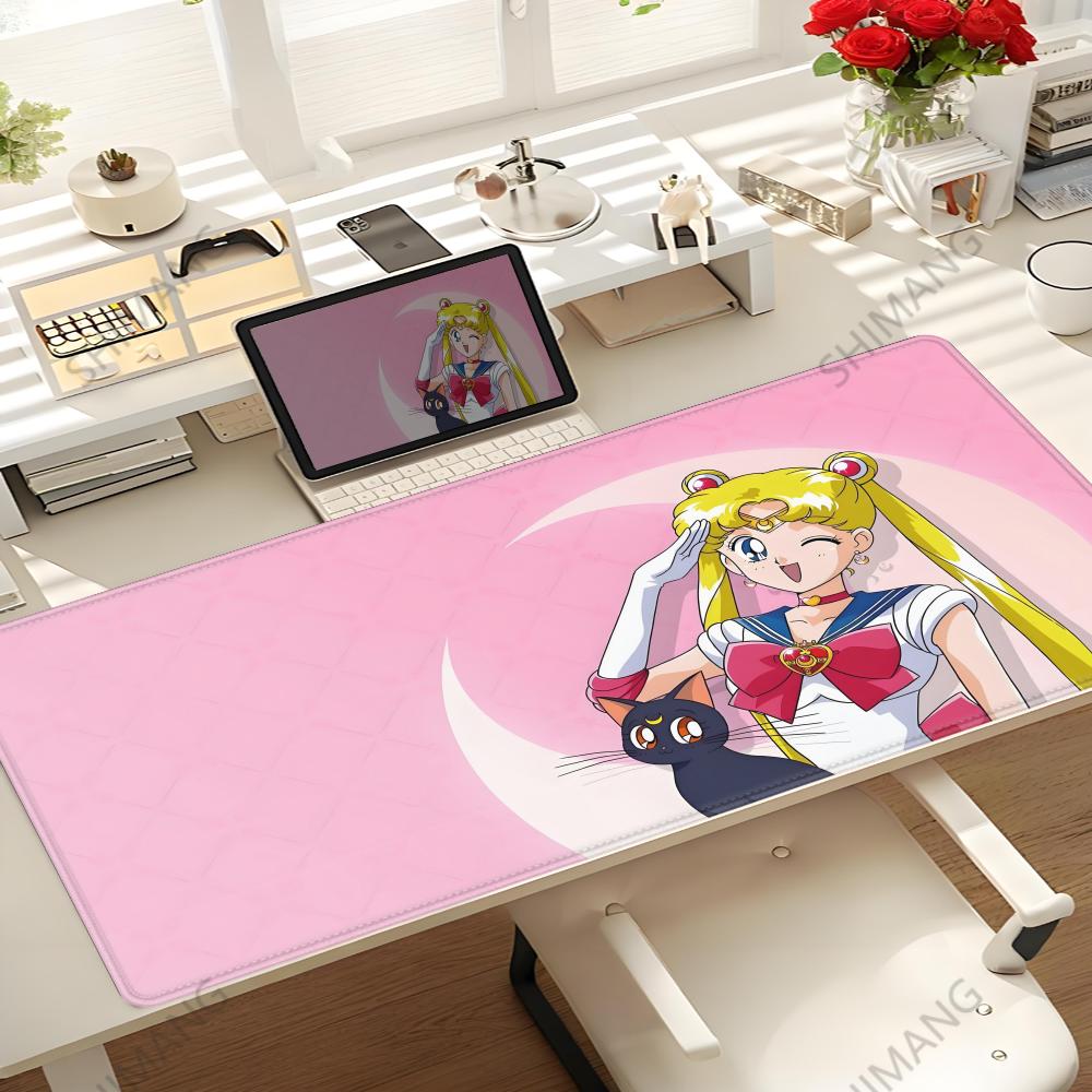 Anime Sailor Moon Mouse Pad Gaming Keyboard Accessories Mousepad Hd Print Xxl Size Kawaii Girl Nonslip Officer Desk Mat Laptop