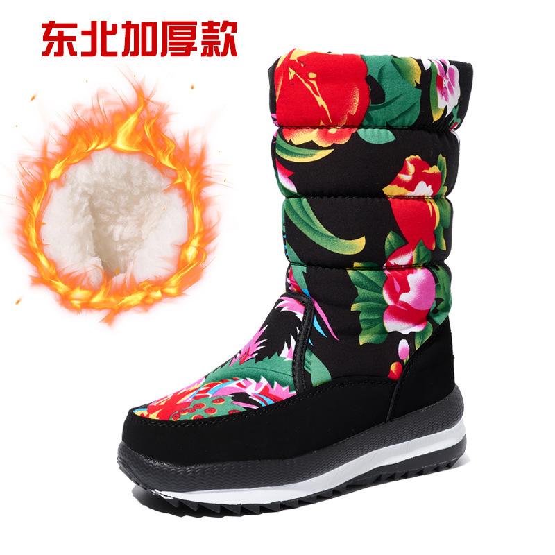 Ethnic Snow and Snow Boots, Women's Fleece and Thickened Cotton Boots, Warm Cotton Shoes Women's Outdoor Shoes, New Winter Style