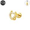 Heart Shape Little Monster Titanium Stud Earrings for Women with Diamond Details - Exquisite and Versatile Style