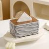 Tissue Box with Wood Grain Lid Storage Container Facial Tissues Napkins Paper Towel Holder for Home  Bedroom Office Storage Gift