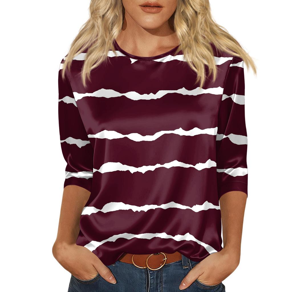 Blouse For Women Dressy 3/4 Long Sleeve Shirts Business Casual Outfit Tops