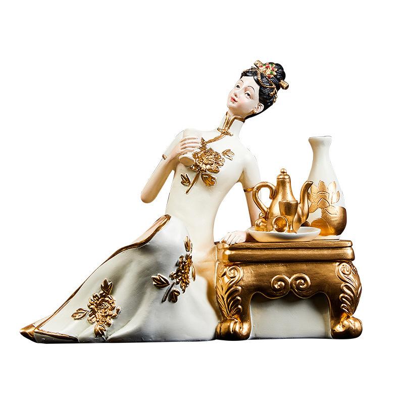 Premium Good High-end Ladies Ornaments Ancient Characters New Chinese Style Art Decorations Vintage Living Room Entrance Decoration