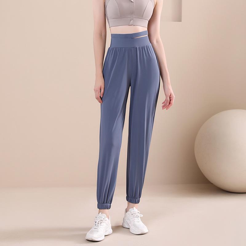 Pantalones de chándal holgados de cintura alta de secado rápido para mujer para Yoga y Fitness