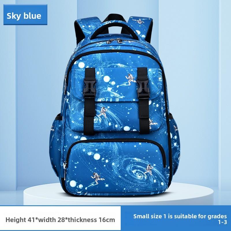 

Sesame Baby Student Bag For Elementary Kids With Lightweight Durable Material And Scenic Print Design Blue Small