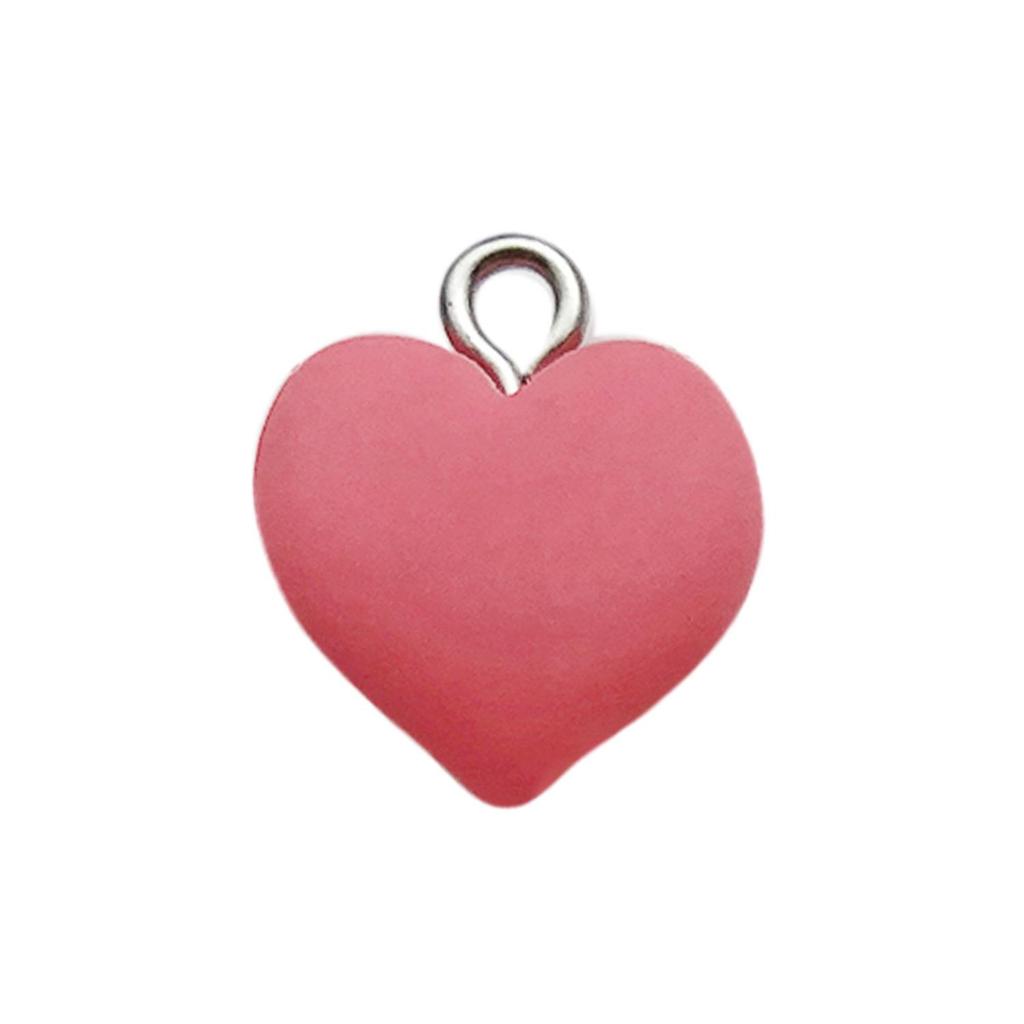 Colorful Resin Heart Earrings & Keychain Necklace Charm Set