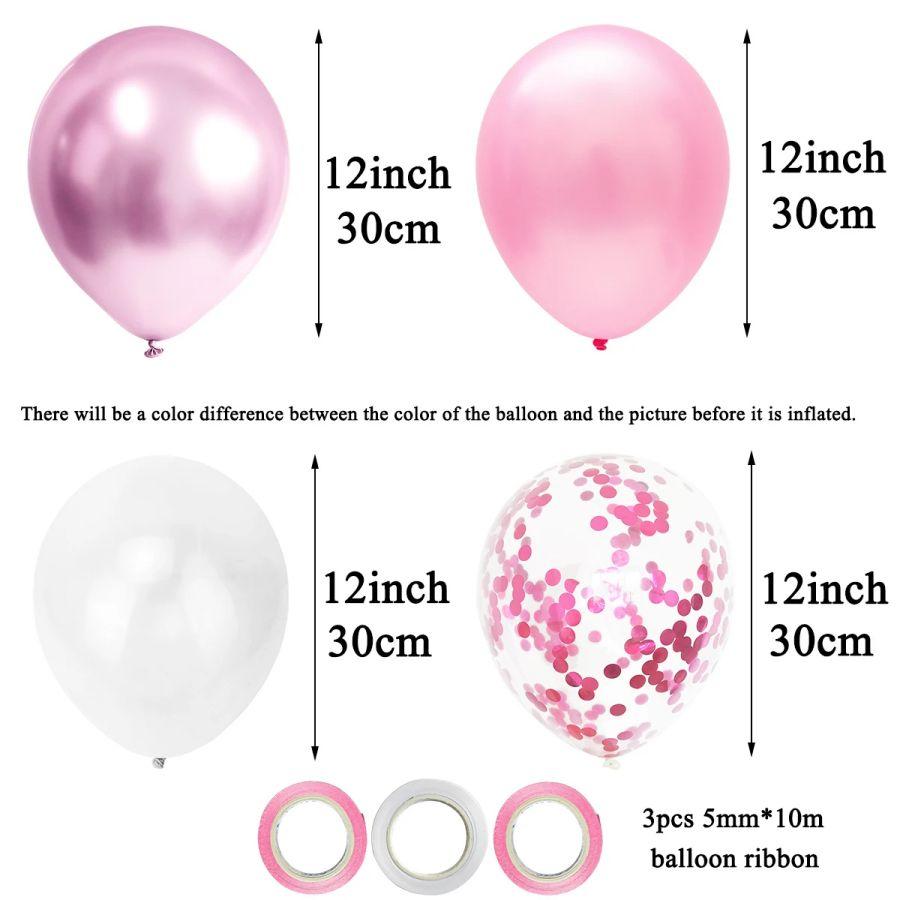 Balloons Wedding Party Supplies Baby Shower Valentine's Day Birthday Pink Happy Anniversary Decoration Girl Latex Child's Day
