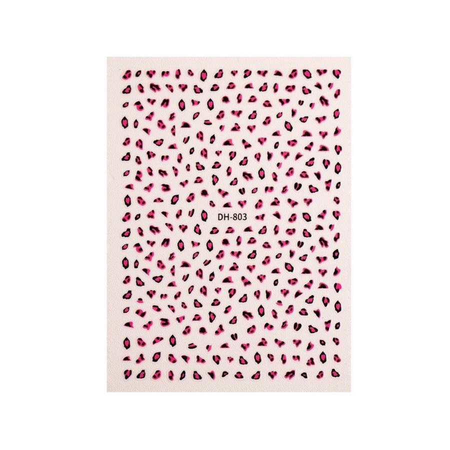 1pc Leopard Print Nail Stickers Ins Style Winter Autumn Nail Decals Self‑Adhesive Pink Brown Maillard Art Manicure Decorations
