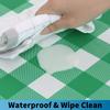 Waterproof Vinyl Tablecloth with Flannel Backing - Stylish Buffalo Check, Elastic & Non-Slip - Ideal for Dining, Camping