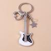 Classic Metal Electric Guitar Keychain Mini Musical Instruments Keyring Pendants for Key Holder Handbag Charm Accessories