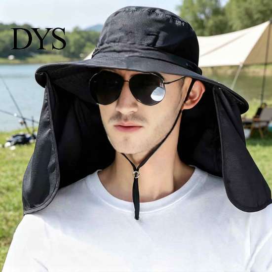Versatile Sun Hat for Camping with Neck Flap, Breathable Wide Brim Fishing Hat, Summer Comfortable Cotton UV Protection Men Women Hiking Mountain