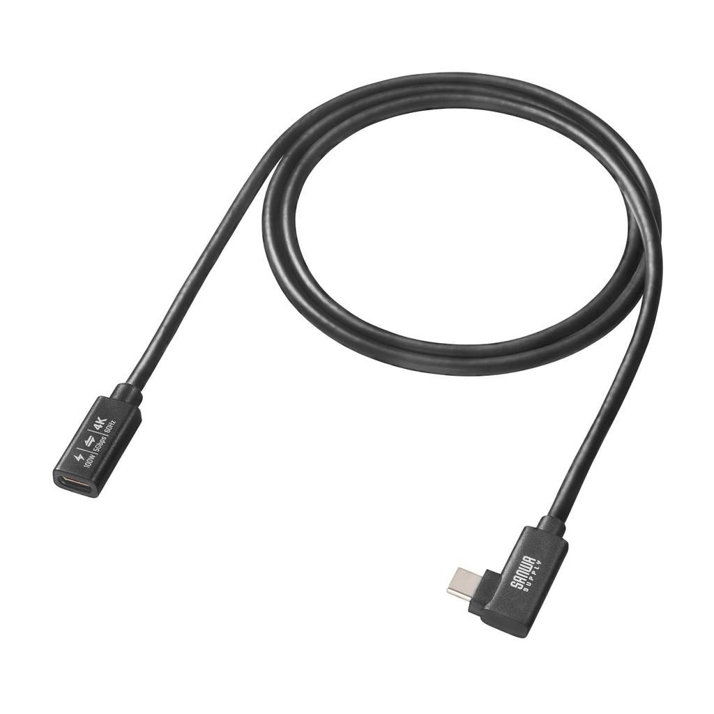 Cablu prelungitor USB 5Gbps Sanwa Supply Type-C (În formă de L, PD100W, 1m) KU-5GCCP100ENL10