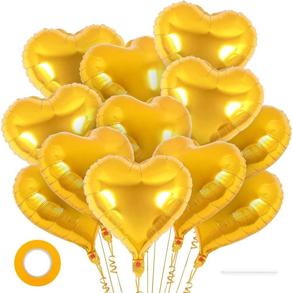 12Pcs Love Decoration Heart Foil Balloons 18 Inch Valentine's Day Balloon  Valentines Day