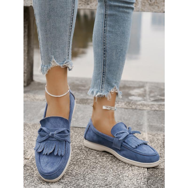 Women‘s Shoes Spring Large Size Slip-On Tassel Decoration Casual Single.
