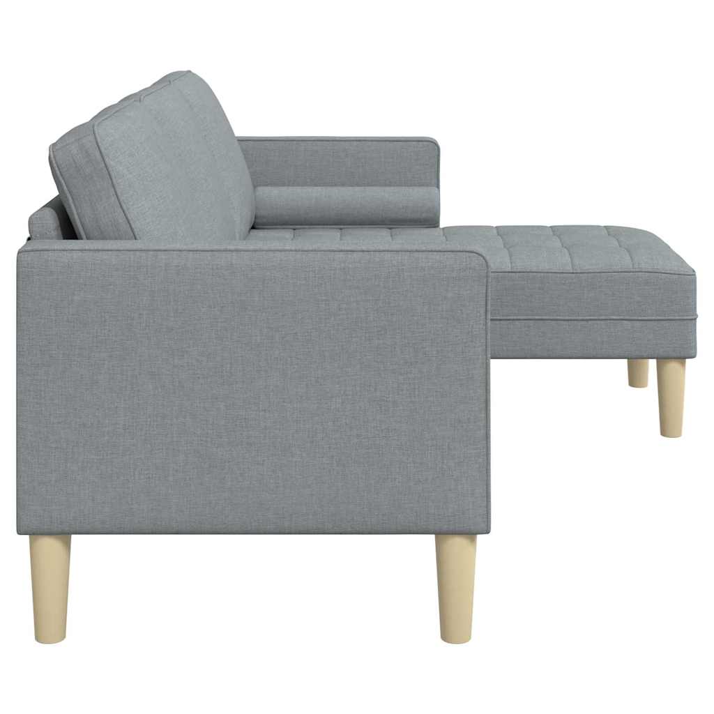 Sofa Set with Cushions Light Grey Polyester