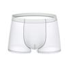 Men Boxer Underwear Mid-rise Elastic Waistband Short Briefs Breathable Smooth Lines Solid Color