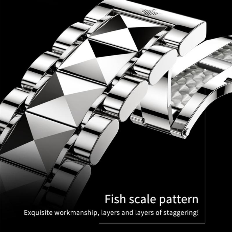 OUPINKE New Business and Leisure Men's Watch Automatic Mechanical Watch Hollow Movement High-end Watch