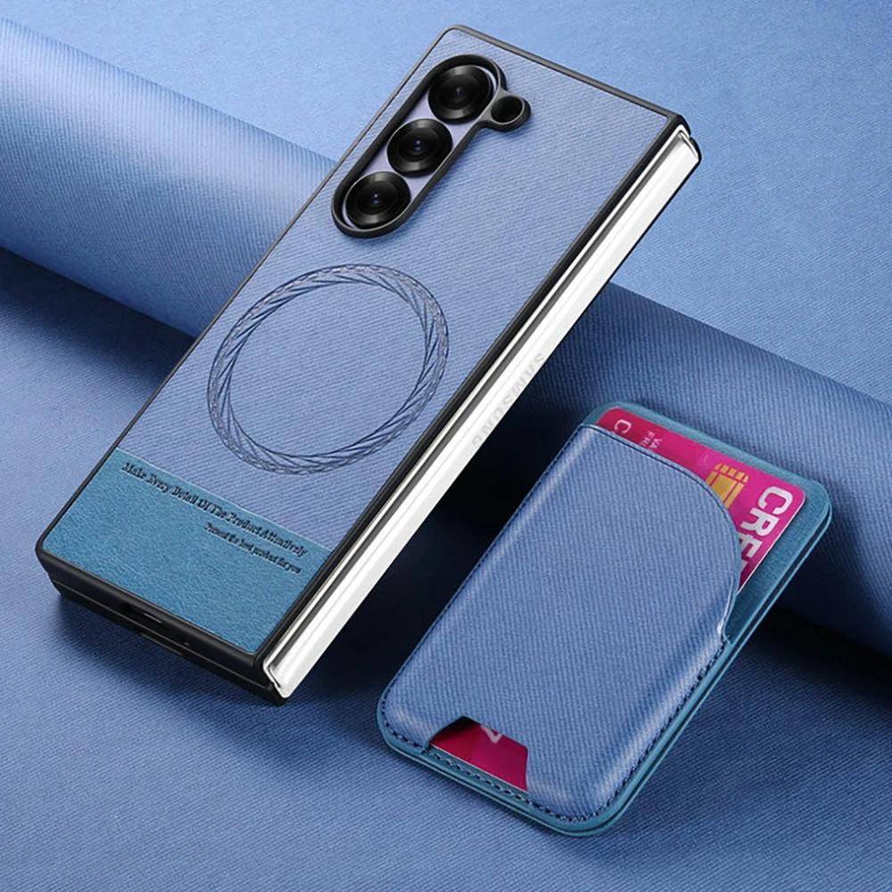 For Galaxy Z Fold 7 Funda 2 In1 Detachable Leather Magnet Case For Samsung Galaxy Z Fold 7 6 5 4 3 5G Card Bag Phone Cover Etui