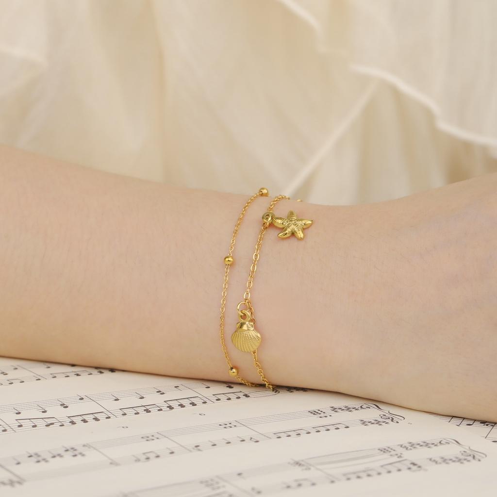 Cazador Starfish Seashell Charms Women's Bracelet Stainless Steel Summer Beach Jewelry Hand Bracelet Gift Trend 2026 Wholesale