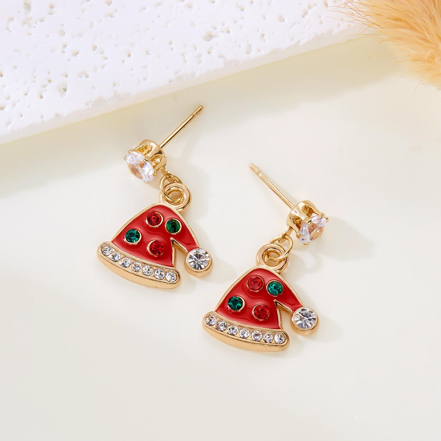 

New Christmas Deer Stud Earrings for Women Cute Animal Elk Rhinestone Earring Merry Christmas New Year Wedding Jewelry Gifts