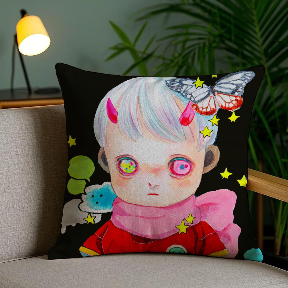 Cute Boy H-Hikari Shimoda Cushion Cover Soft Short Plush Double-Sided Printing Home Decor Machine Washable Pillow Case Gift