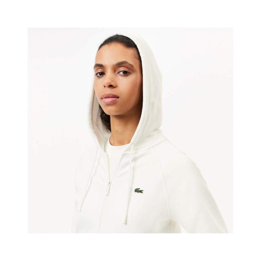 Lacoste Women S eSSenTialS Hooded Zip Up T ShirT Sf9213 54n 70v