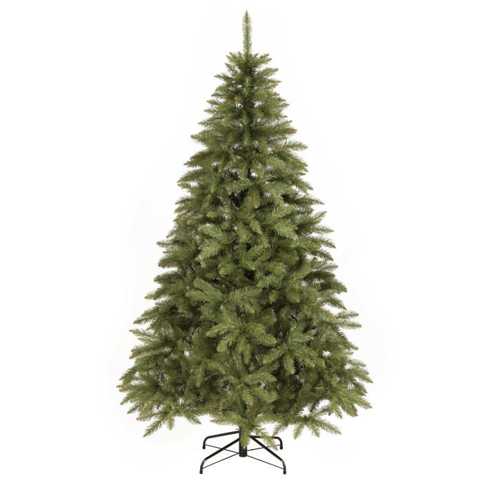 Sapin de Noël Artificiel Springos Épicéa Scandinave 220 cm - Support Métal 4 Bras, PVC, 718 Tips